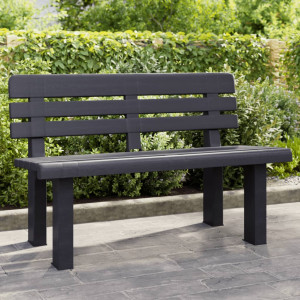 Banco de jardín polipropileno gris antracita 110x52x71 cm D