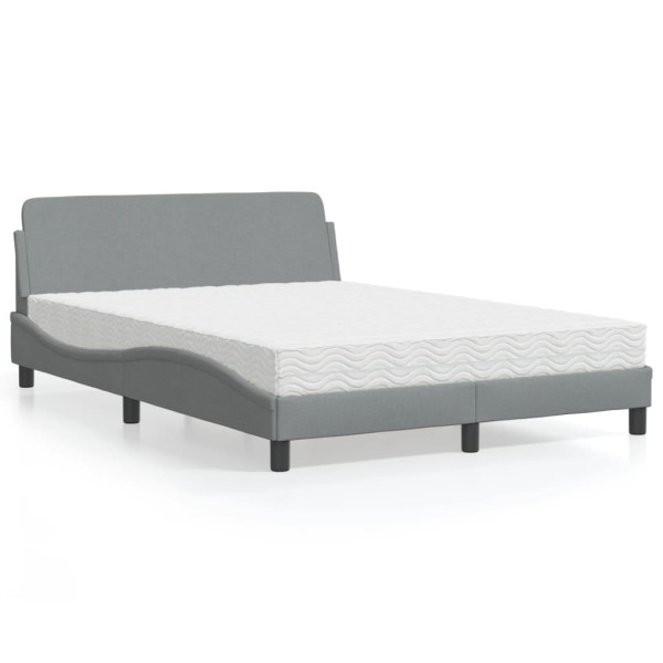 Cama con colchón tela gris claro 120x200 cm Cama con colchón tela gris claro 120x200 cm D