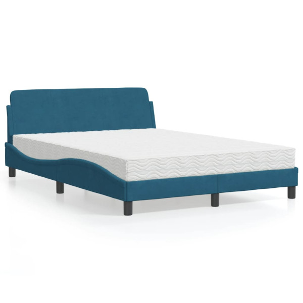 Cama com colchão de veludo azul 120x200 cm D