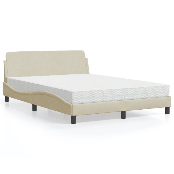 Cama com colchão de tecido creme 140x190 cm D