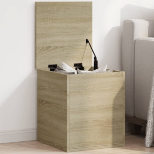 Caja de almacenaje madera ingeniería roble Sonoma 40x42x46 cm D