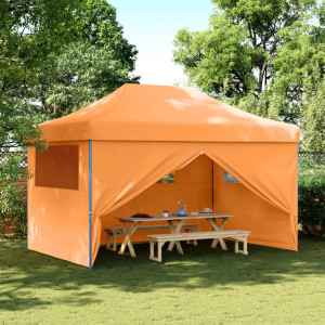 Tienda de fiesta plegable Pop-Up 4 paredes laterales naranja D