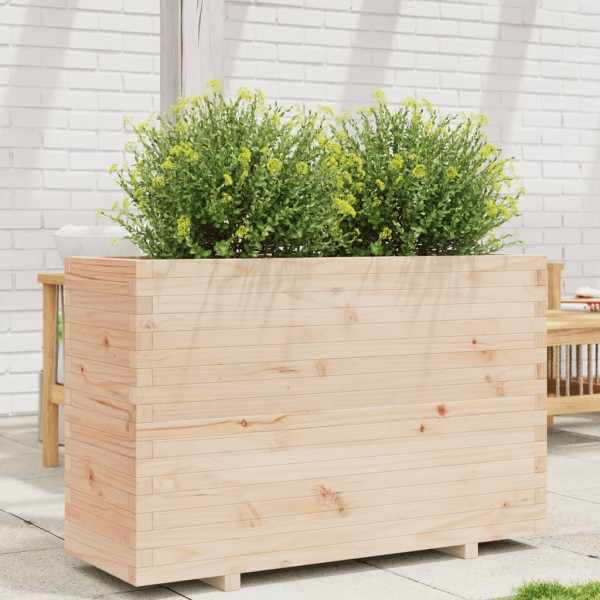 Jardinera madera maciza de pino 110x40x72.5 cm D