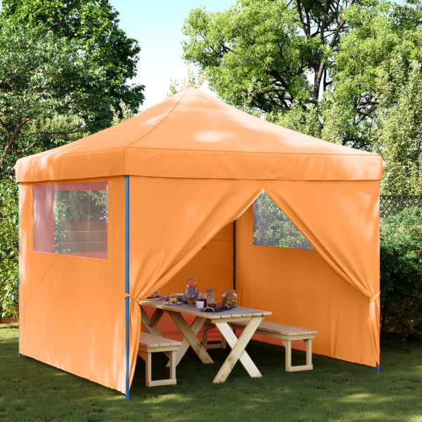 Tienda de fiesta plegable Pop-Up 4 paredes laterales naranja D
