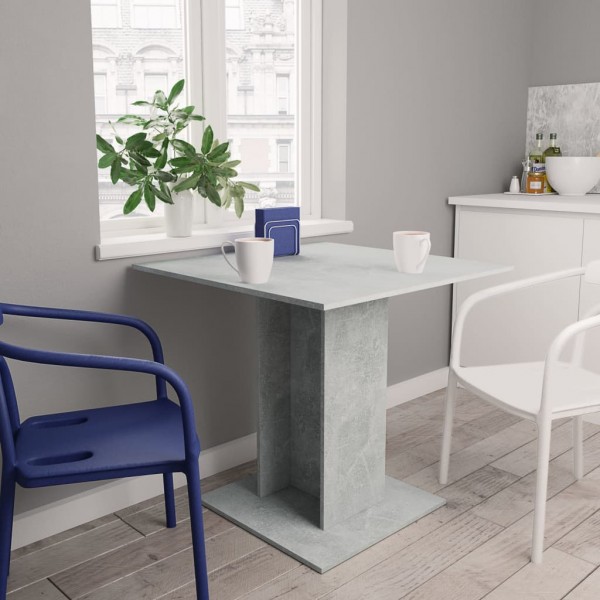 Mesa de jantar madeira revestida de concreto cinza 80x80x75 cm D