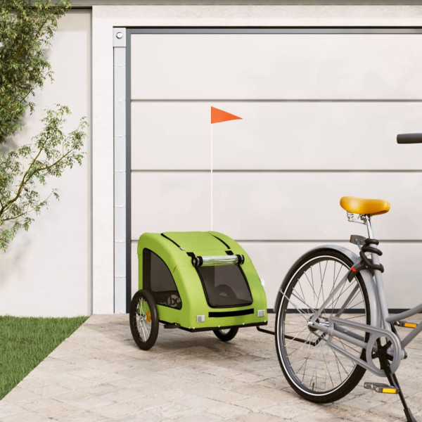 Trailer de bicicleta para animais de estimação em ferro tecido Oxford verde D