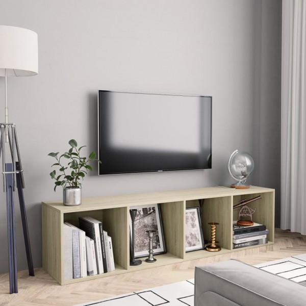 Estantería/mueble de TV roble Sonoma 143x30x36 cm D
