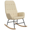Silla mecedora de tela color crema 1