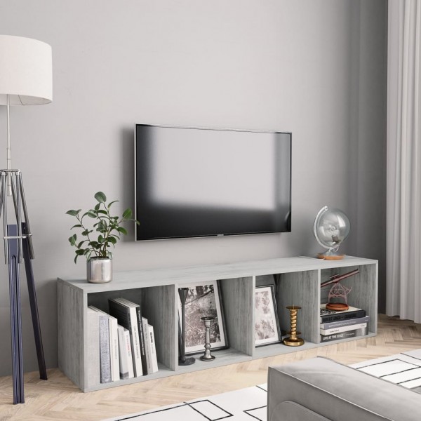 Estantería/mueble para TV gris hormigón 143x30x36 cm D