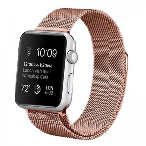 Cintura COOL para Apple Série 1 / 2 / 3 / 4 / 5 / 6 / 7 / 8 / 9 / SE (38 / 40 / 41 mm) Metal Rose Gold D