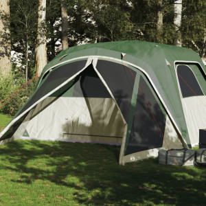 Tenda familiar com varanda 6 pessoas impermeável verde D