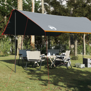 Lona de camping impermeable gris y naranja 460x305x210 cm D