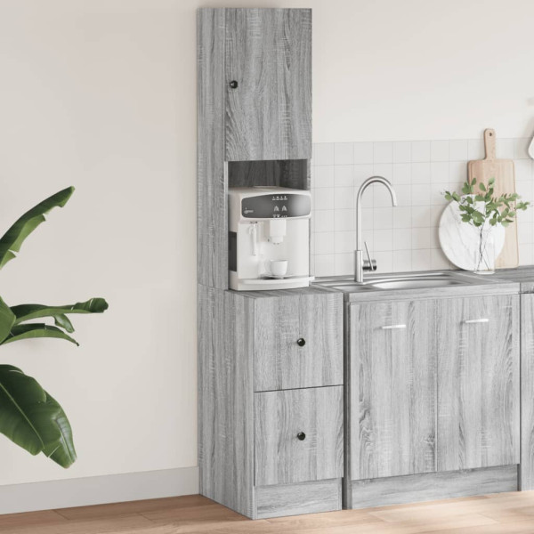 Mueble de cocina madera de ingeniería gris Sonoma 35x50x180 cm Mueble de cocina madera de ingeniería gris Sonoma 35x50x180 cm D