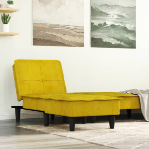 Sofá diván de terciopelo amarillo D