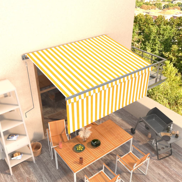 Toldo retráctil automático con persiana amarillo 3.5x2.5 m D