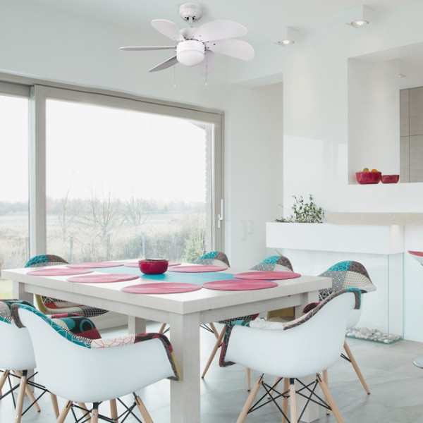 Ventilador de techo con luz Basic Blanco M 3