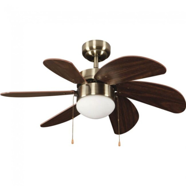 Ventilador de techo con luz Basic Marrón M 2