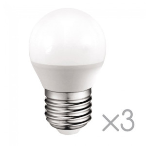 Pacote 3 lâmpadas LED E27 esférica 5.2W (luz fria) D