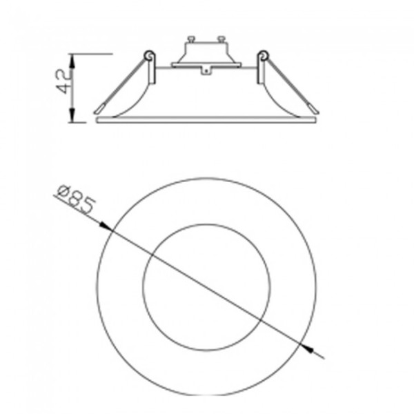 Anel redondo preto embutido Basic II M 3