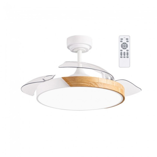 LED ventilador lâminas de dobramento Terno Mini Branco CCT Dim (46W) D