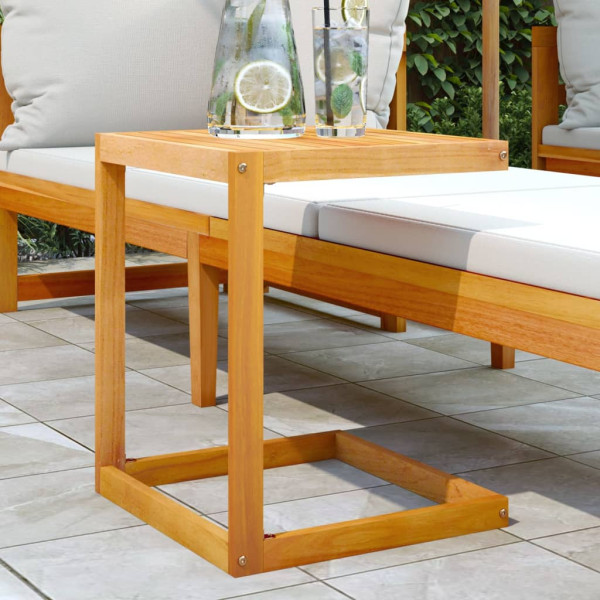 Mesa en forma de C madera maciza de acacia 42x40x50 cm D