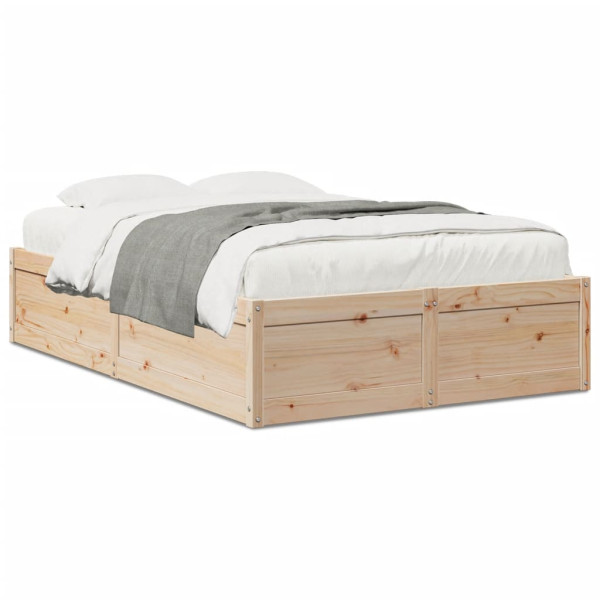 Estructura de cama madera maciza de pino 120x200 cm Estructura de cama madera maciza de pino 120x200 cm D