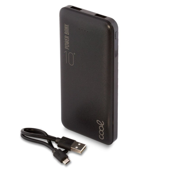 Bateria Externa Universal Power Bank 10.000 mAh (2 x usb / 2.1A) COOL Leather Negro D