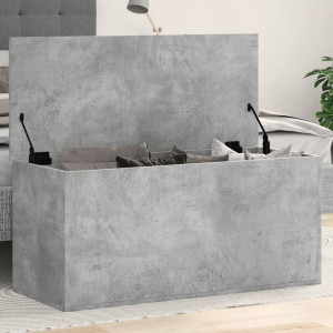 Caja de almacenaje madera ingeniería gris hormigón 100x42x46 cm D
