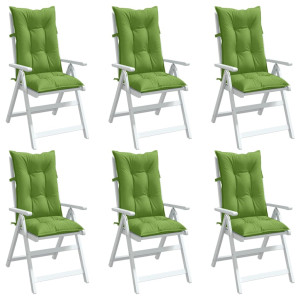 Cojines silla respaldo alto 6 uds tela verde melange 120x50x7cm D