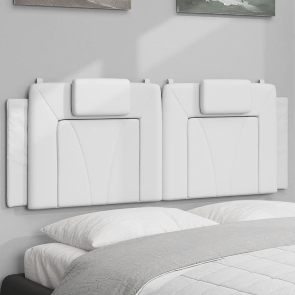 Cabeça de cama acolchoado branco couro sintético 140 cm D