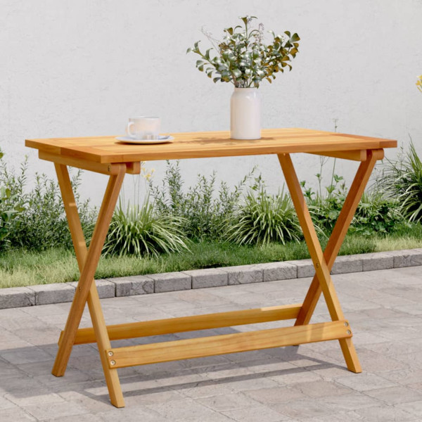 Mesa de jardín plegable madera maciza de acacia 90x52.5x65 cm D