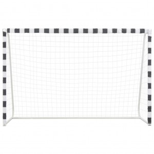 Baliza de futebol 300x200x90 cm metal preto e branco H