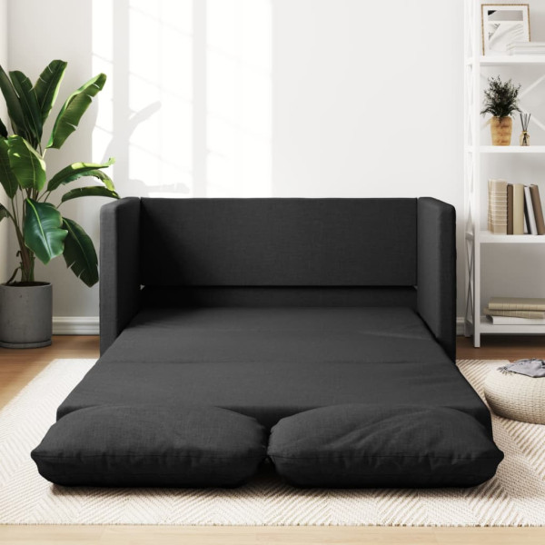 Sofá-cama 2 em 1 tecido preto 112x174x55 cm D