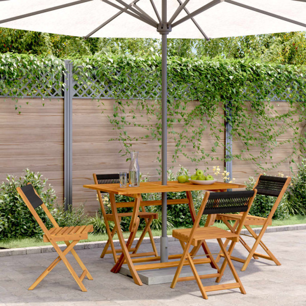 Cadeiras de jardim reclináveis 4 unidades em madeira de acácia preta maciça D