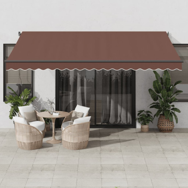 Toldo retráctil automático marrón 450x300 cm D