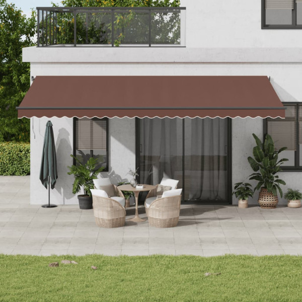 Toldo retráctil manual marrón 600x300 cm D