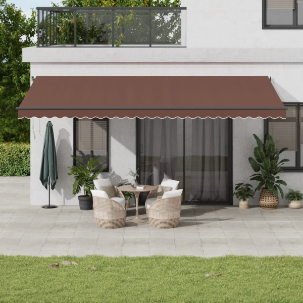 Toldo retráctil automático marrón 600x300 cm D