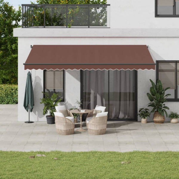 Toldo retráctil automático marrón 500x350 cm D