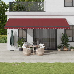 Toldo retráctil automático burdeos 600x300 cm D