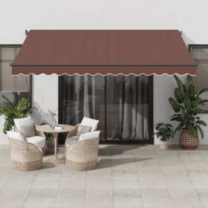 Toldo retráctil automático marrón 400x300 cm D