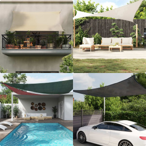 Toldo de vela cuadrado HDPE gris claro 160 g/m² 2.5x2.5 m D