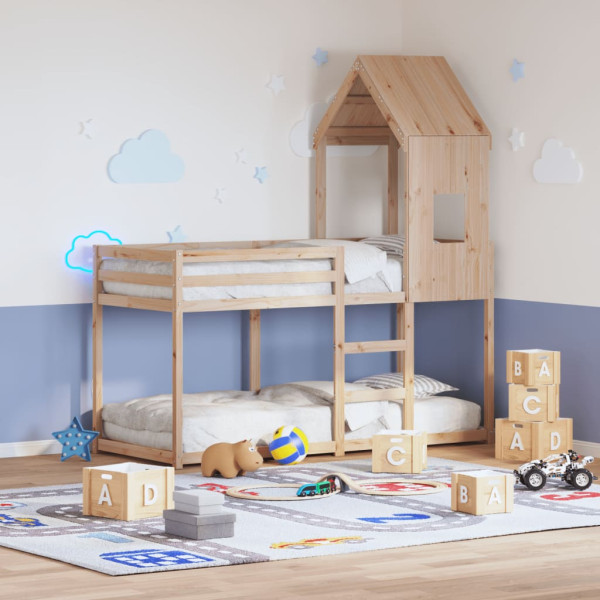 Cama infantil madeira maciça de pinheiro 60x89x134.5 cm D