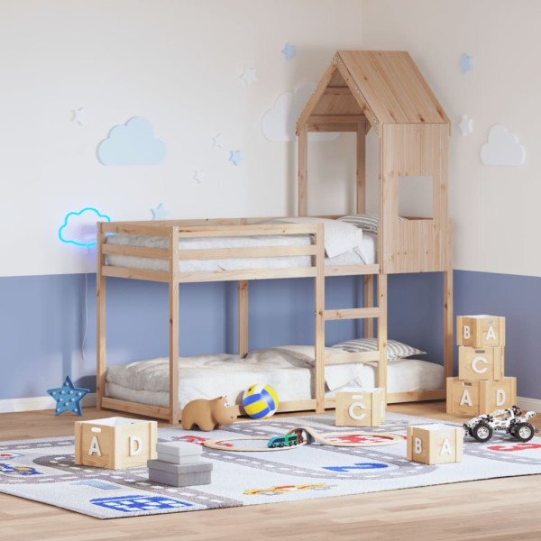 Cama infantil madeira maciça de pinheiro 55x99x139.5 cm D