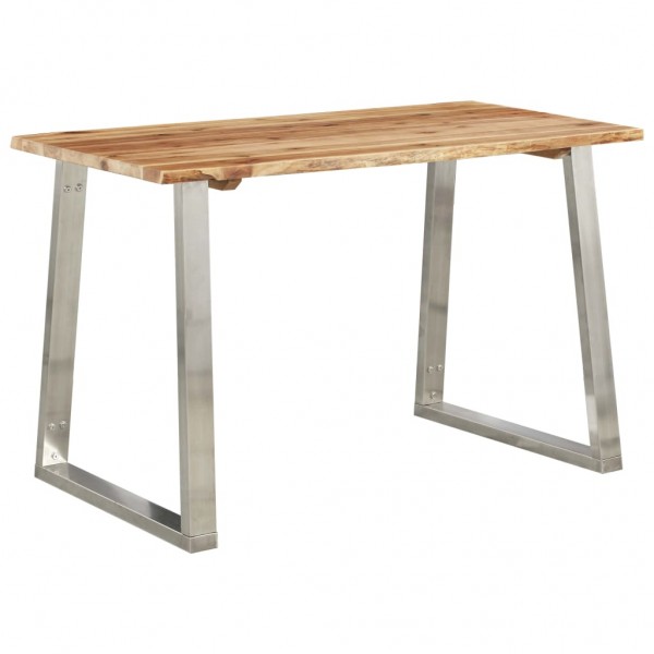 Mesa de comedor madera de acacia y acero inoxidable 120x65x75cm D