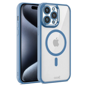 Carcaça COOL para iPhone 15 Borde azul magnético D