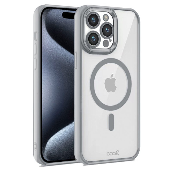 Carcaça COOL para iPhone 15 Pro magnético Borde Prata D