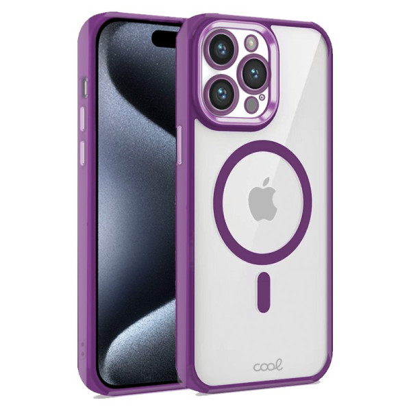 Carcaça COOL para iPhone 15 Magnetic Borde Violeta D