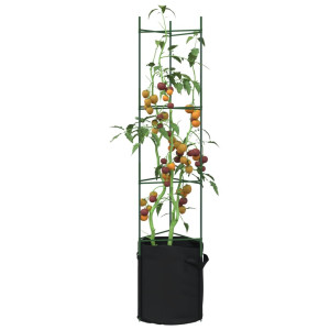 Tutores para tomates con bolsa 6 uds de acero y PP 154 cm D