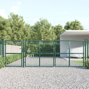 Puerta de malla de jardín acero galvanizado verde 400x175 cm D