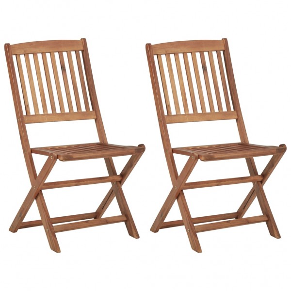 Cadeiras de jardim dobráveis 2 unidades madeira maciça de acacia D
